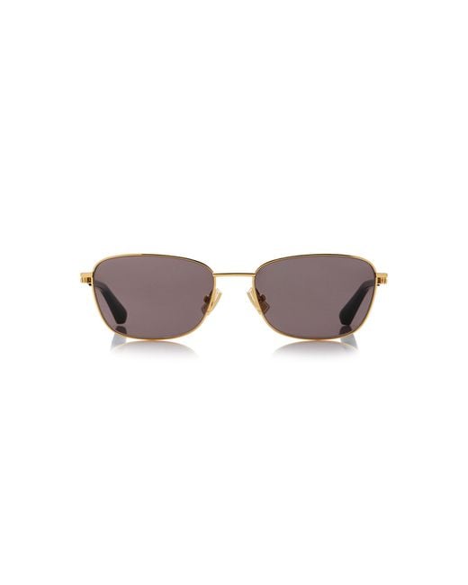 Bottega Veneta Gray Square-frame Metal Sunglasses