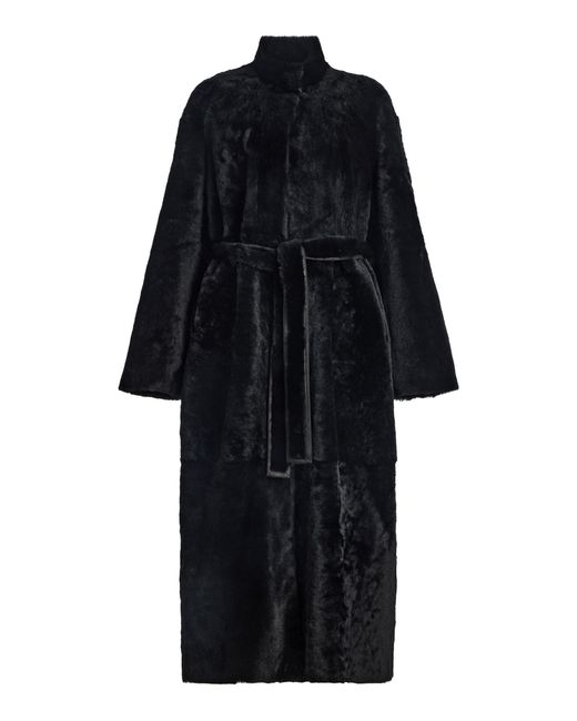 Nour Hammour Black Grace Leather Coat