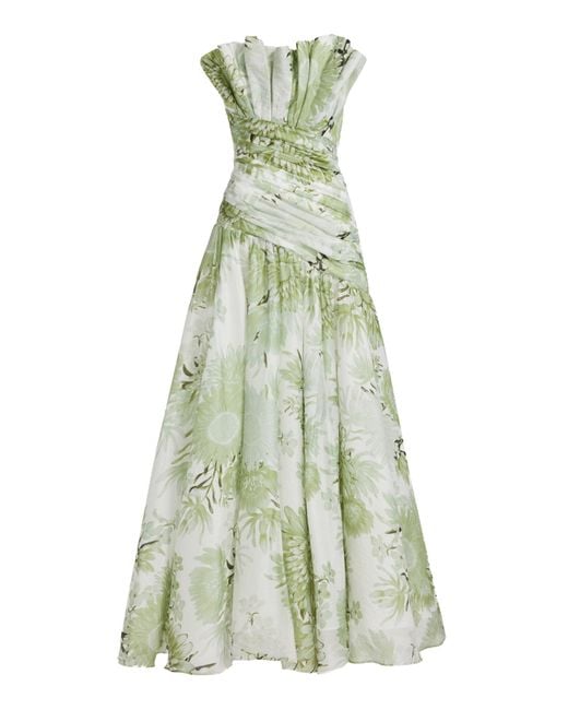 Aje. Reflector Crepe Floral Gown in Green | Lyst Australia