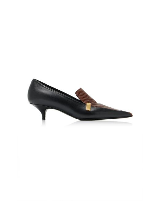 Proenza Schouler Black Slash Leather Loafer Pumps