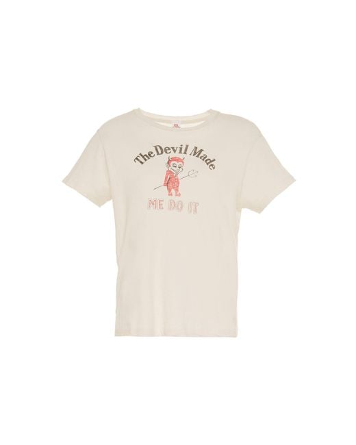 RE/DONE Devil Made Me Do It Classic Cotton T-shirt in White | Lyst