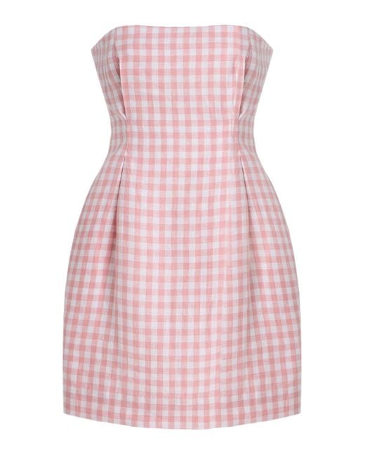 Posse Pink Exclusive Riviera Rosaalie Strapless Cotton Mini Dress