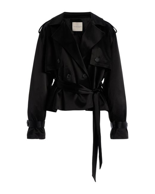 FAVORITE DAUGHTER Black Exclusive Cropped Trench Coat