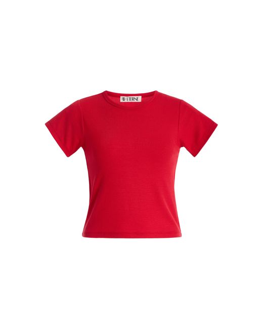 ÉTERNE Red Baby Ribbed T-Shirt