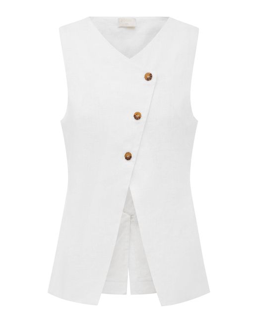 Posse White Gigi Linen Vest