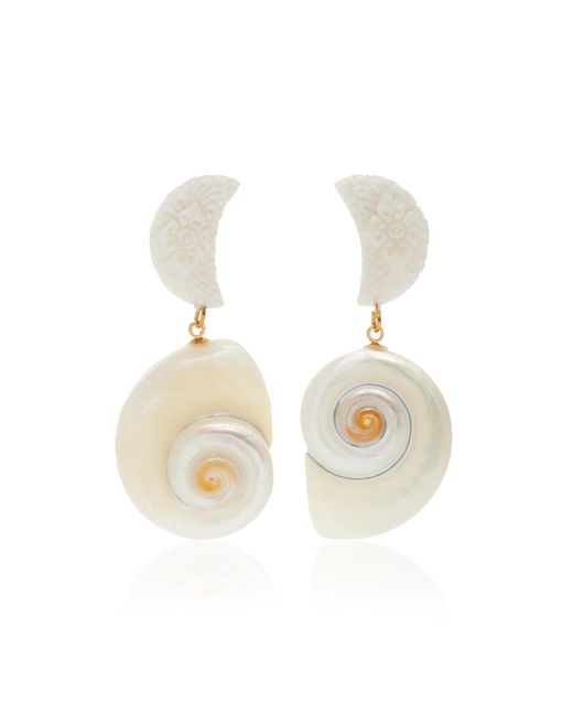 Brinker & Eliza White Capri Shell Earrings
