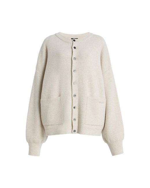 Birrot White Knitted Wool Cardigan