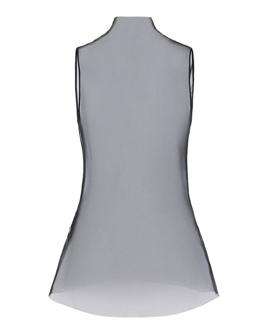 Kallmeyer Gray Marfa Sleeveless Funnelneck Silk Organza Top