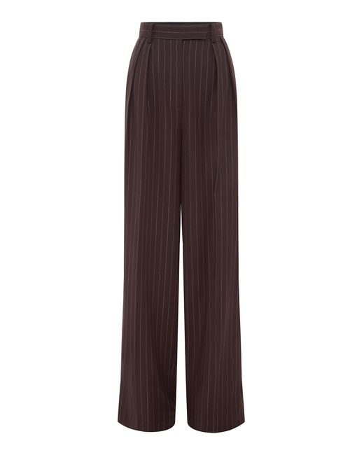 Alex Perry Purple Tailored Twill-lurex Pinstripe Trousers