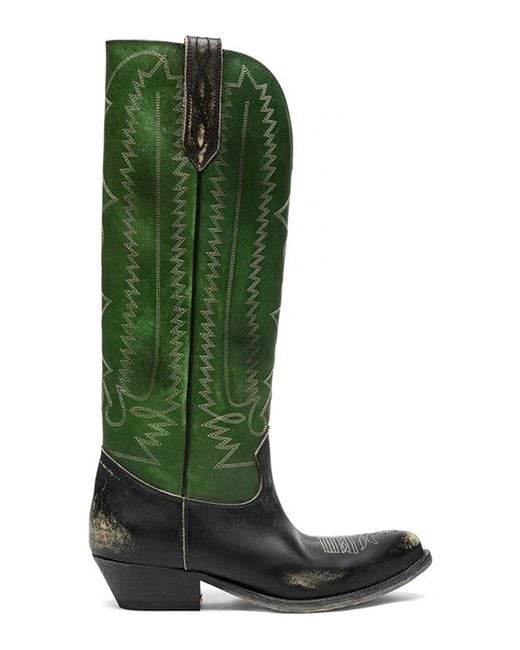 Golden Goose Deluxe Brand Green Wish Star 45Mm Leather Boots