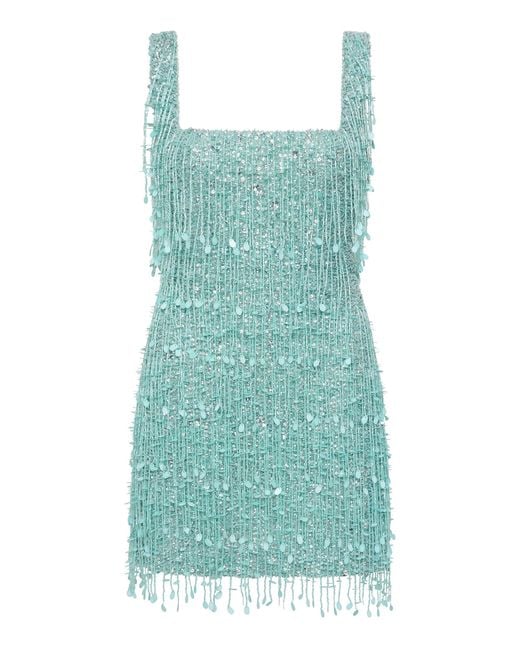 Rachel Gilbert Green Nala Fringe-Embellished Mini Dress