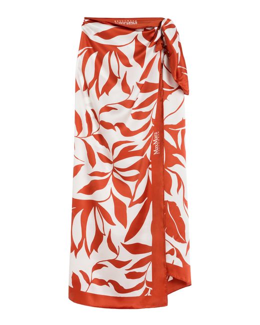 Max Mara Red Silk Shawl