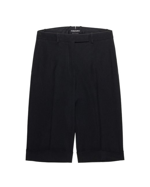 Tom Ford Blue Sharp Grain De Poudre Bermuda