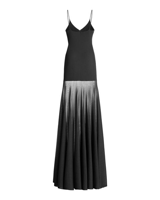 Brandon Maxwell Black The Katya Sheer Knit Maxi Dress