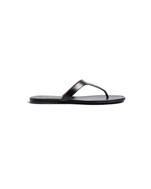 Khaite Black Archer Leather Thong Sandals