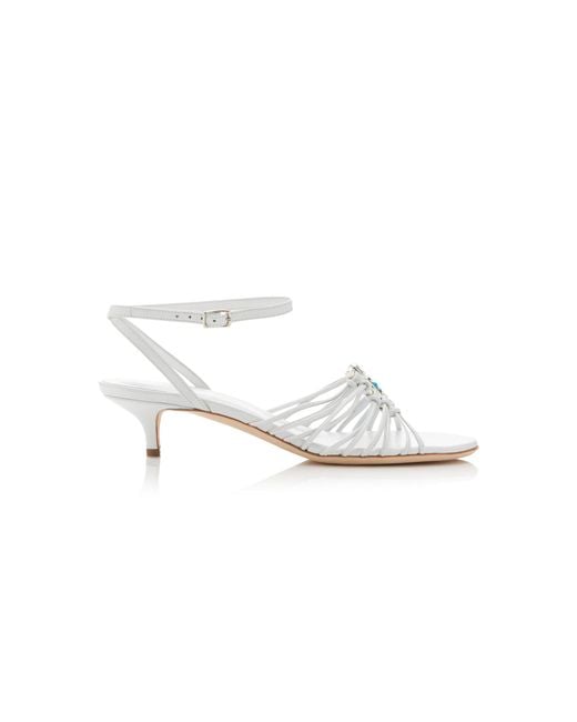 Christopher Esber White Bezel Quartz Micro Heel Sandals