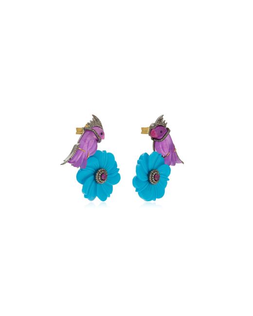 Amrapali Blue 14K-Stone Earrings