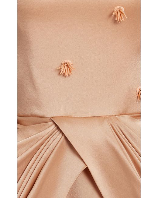 Stella McCartney Natural Bead-embellished Satin Bustier Mini Dress