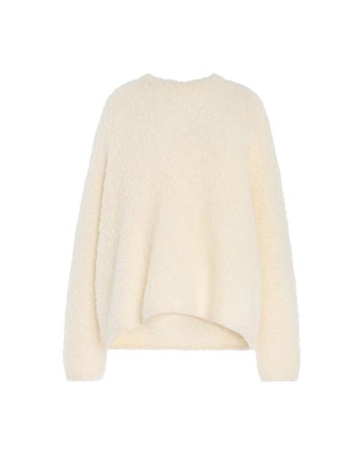 Totême  Natural Boxy Bouclé Knit Alpaca-Wool Top