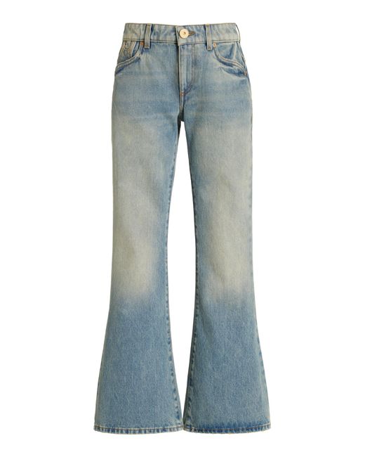 Balmain Blue Western Cropped Bootcut Jeans