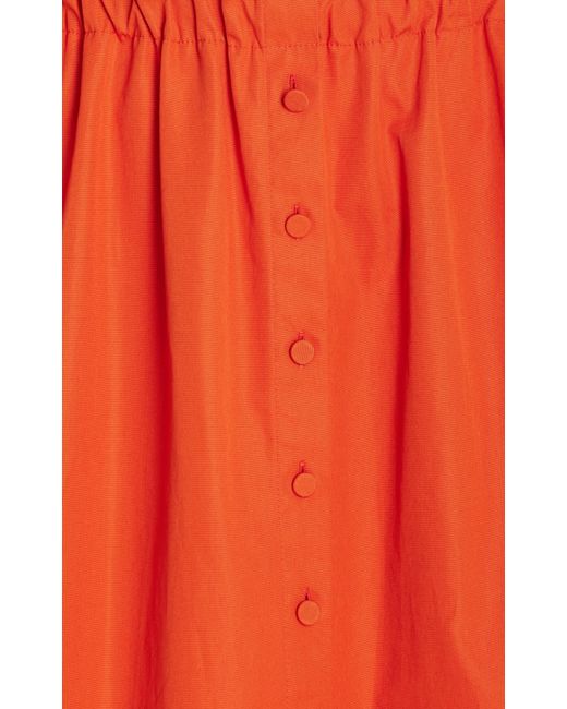 Altuzarra Orange Zora Off-the-shoulder Cotton Midi Dress