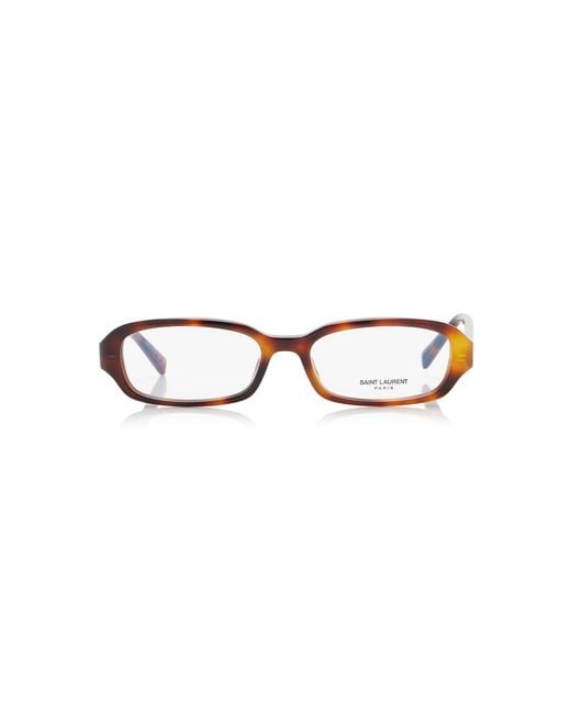 Saint Laurent Brown Erin Oval-Frame Acetate Glasses