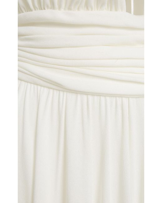 Giambattista Valli White Knotted Jersey Maxi Dress