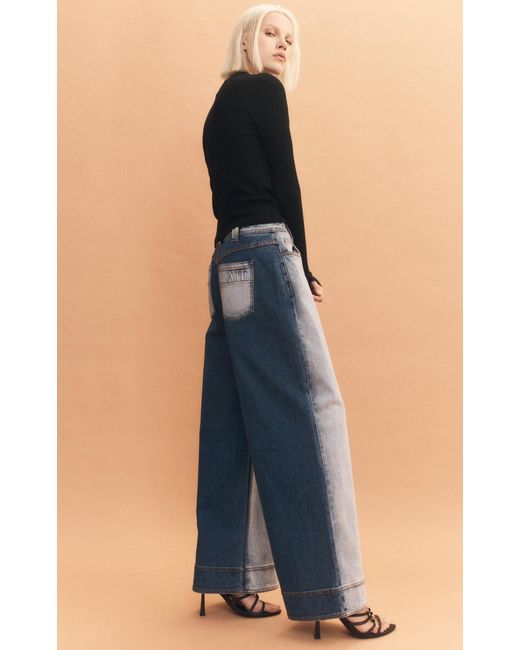 Aje. Blue Embrace Low-waisted Cotton Wide-leg Jeans
