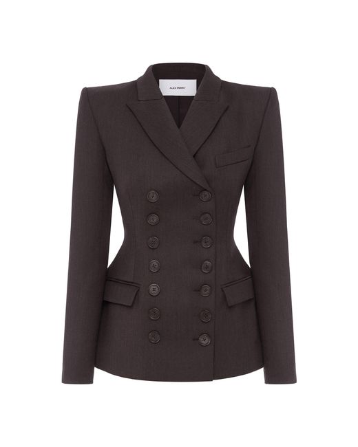 Alex Perry Black Sculpted Double-Breasted Blazer