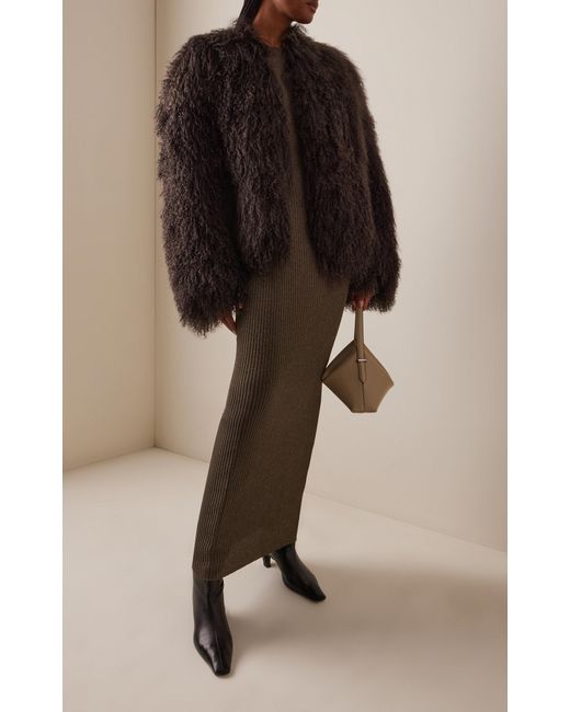 Stand Studio Black Charlotte Shearling Jacket