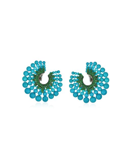 Piranesi Blue Capri Flat Hoop Earrings