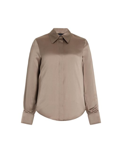 Brandon Maxwell Natural Spence Silk Button-Down Shirt