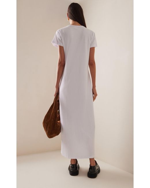 Leset White Exclusive Margo Cotton T-shirt Maxi Dress