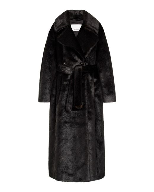 Frankie Shop Black Joni Faux Fur Coat