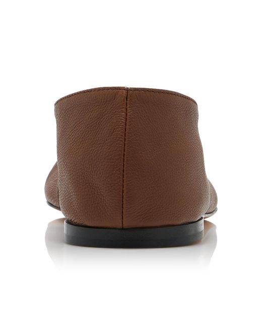 The Row Brown Awar Leather Ballet Flats