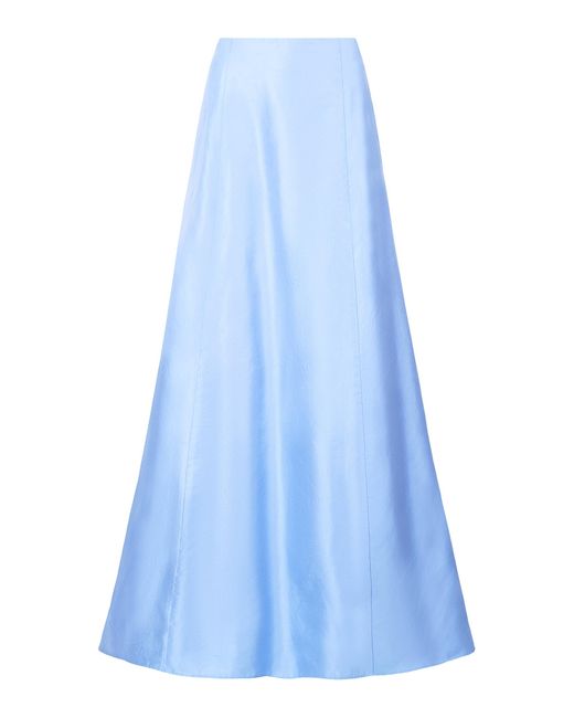 Staud Blue Vincenzo Silk Maxi Skirt