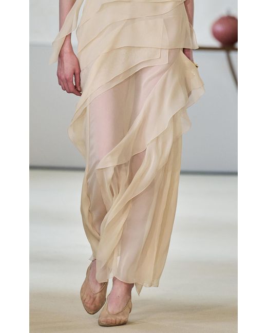Altuzarra Natural Gigi Ruffled Silk Maxi Dress