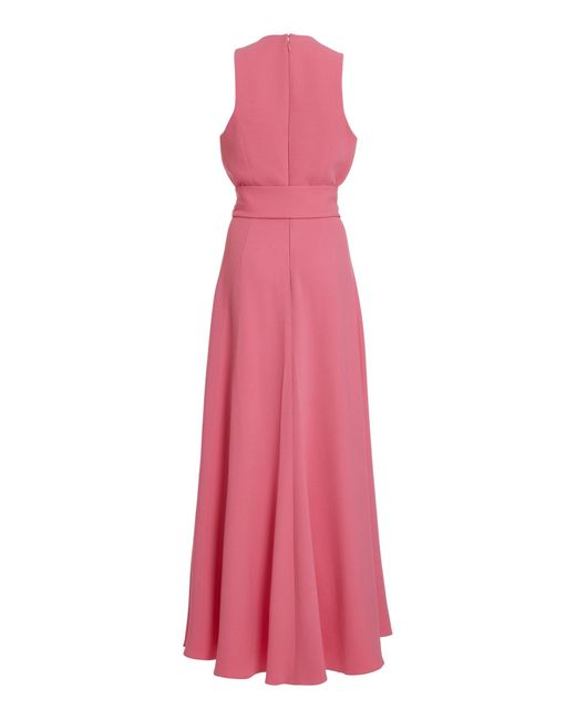 Elie Saab Pink Belted Cady Midi Dress
