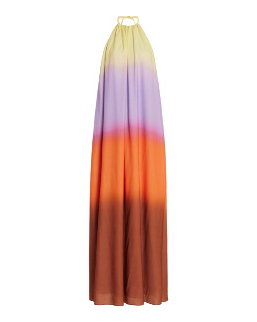 Jonathan Simkhai Orange Cinta Ombré-effect Georgette Maxi Dress