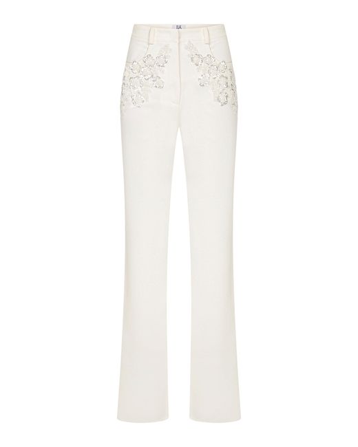 ILA THE BRAND White Erica Straight Leg Trousers