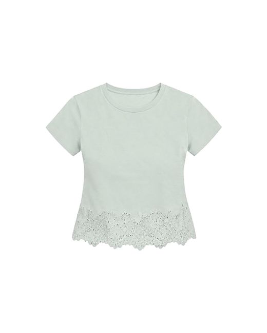 LoveShackFancy Blue Avelina Cotton Tee