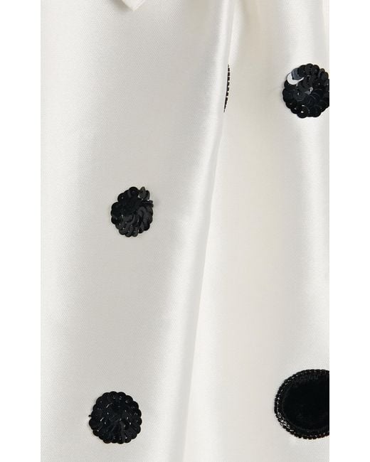 BERNADETTE White Lenette Embroidered Satin Maxi Dress