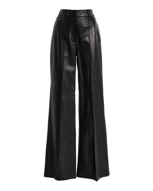 Adam Lippes Black Riz Leather Pants