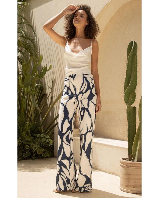 ANDRES OTALORA White Ecos De Luna Draped Satin Charmeuse Top