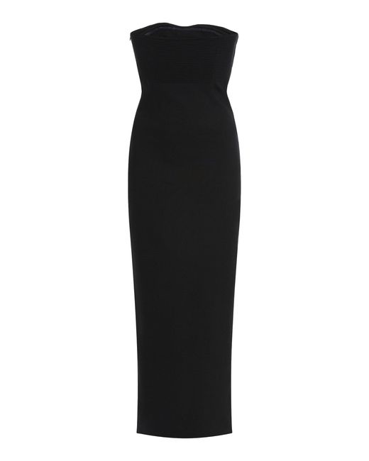 Chloé Black Twisted Knit Silk-blend Midi Dress