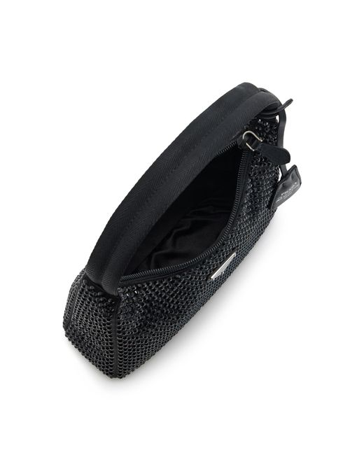 Prada Black Re-edition 2000 Crystal-embellished Satin Mini Bag