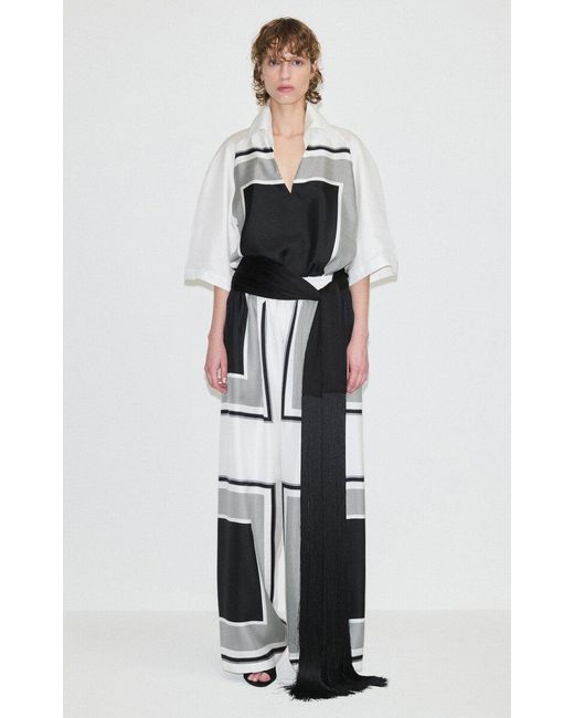 DARKPARK Multicolor Leni Printed Silk Wide-Leg Pants