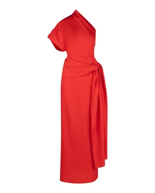 Heirlome Helena One-Shoulder Layered Silk Maxi Dress