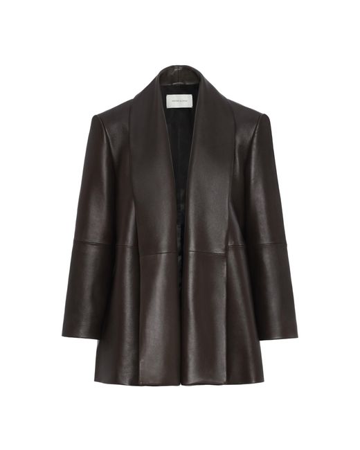 Magda Butrym Black Relaxed Leather Coat
