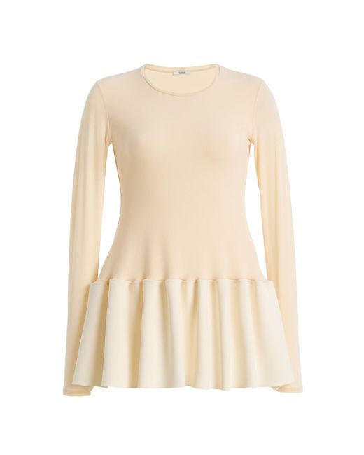 FFORME Natural Corinne Jersey Peplum Top